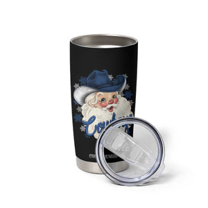 Christmas Cowboys Fan Tumbler Cup Funny Xmas American Football Blue Santa TS11 Print Your Wear