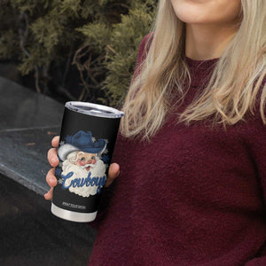 Christmas Cowboys Fan Tumbler Cup Funny Xmas American Football Blue Santa TS11 Print Your Wear