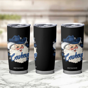 Christmas Cowboys Fan Tumbler Cup Funny Xmas American Football Blue Santa TS11 Print Your Wear