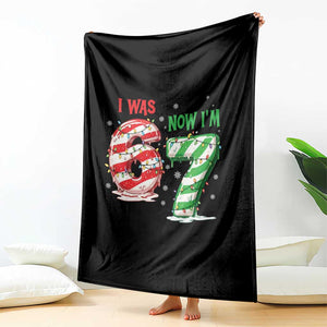 Funny 67 Meme 7 Year Old Birthday Christmas Throw Blanket I Was 6 Now I Am 7 Brainrot TS11 Print Your Wear