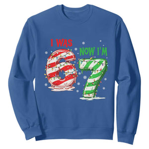 Funny 67 Meme 7 Year Old Birthday Christmas Sweatshirt I Was 6 Now I Am 7 Brainrot TS11 Royal Blue Print Your Wear