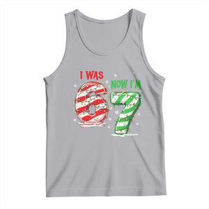 Funny 67 Meme 7 Year Old Birthday Christmas Tank Top I Was 6 Now I Am 7 Brainrot TS11 Athletic Heather Print Your Wear