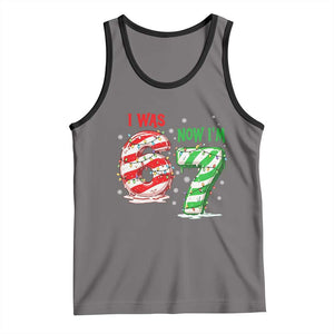 Funny 67 Meme 7 Year Old Birthday Christmas Tank Top I Was 6 Now I Am 7 Brainrot TS11 Deep Heather Black Print Your Wear