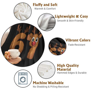 Funny 67 Christmas Reindeer Throw Blanket Six Seven Meme Xmas Holiday TS11 Print Your Wear