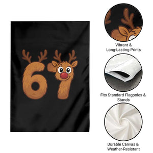 Funny 67 Christmas Reindeer Garden Flag Six Seven Meme Xmas Holiday TS11 Print Your Wear