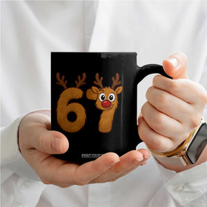 Funny 67 Christmas Reindeer Coffee Mug Six Seven Meme Xmas Holiday TS11 Print Your Wear