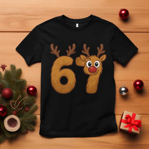 Funny 67 Christmas Reindeer T Shirt Six Seven Meme Xmas Holiday TS11 Black Print Your Wear