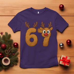 Funny 67 Christmas Reindeer T Shirt Six Seven Meme Xmas Holiday TS11 Purple Print Your Wear