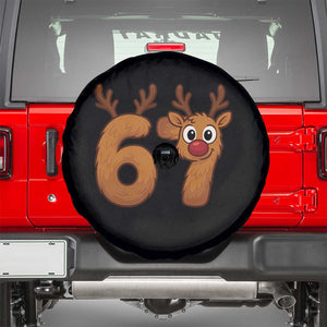 Funny 67 Christmas Reindeer Spare Tire Cover Six Seven Meme Xmas Holiday TS11 Black Print Your Wear