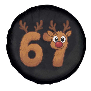 Funny 67 Christmas Reindeer Spare Tire Cover Six Seven Meme Xmas Holiday TS11 Print Your Wear