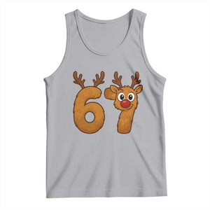 Funny 67 Christmas Reindeer Tank Top Six Seven Meme Xmas Holiday TS11 Athletic Heather Print Your Wear