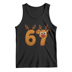 Funny 67 Christmas Reindeer Tank Top Six Seven Meme Xmas Holiday TS11 Black Print Your Wear