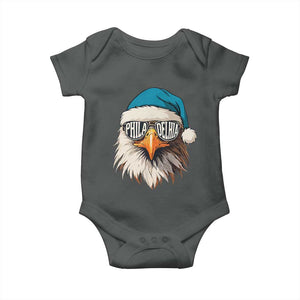 Christmas Football Lover Baby Onesie Green Santa PFE Game Day TS11 Dark Heather Print Your Wear