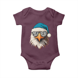 Christmas Football Lover Baby Onesie Green Santa PFE Game Day TS11 Maroon Print Your Wear