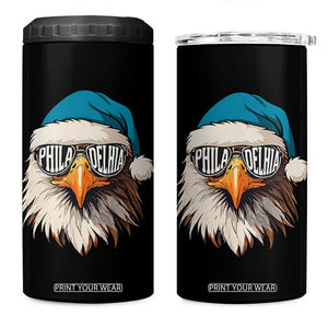 Christmas Football Lover 4 in 1 Can Cooler Tumbler Green Santa PFE Game Day TS11 One Size: 16 oz Black Print Your Wear