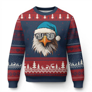 Xmas Philadelphia Fan Ugly Christmas Sweater Santa Eagles Sport Philly Fan Game Day TS11 Navy Red Print Your Wear