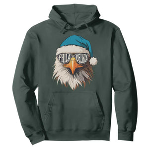 Christmas Football Lover Hoodie Green Santa PFE Game Day TS11 Dark Forest Green Print Your Wear