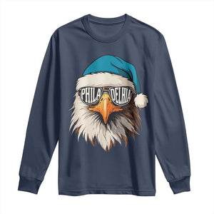 Christmas Football Lover Long Sleeve Shirt Green Santa PFE Game Day TS11 Navy Print Your Wear