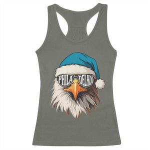 Christmas Philadelphia Fan Racerback Tank Top Santa Eagles Sport Philly Fan Game Day TS11 Military Green Print Your Wear