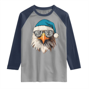 Christmas Football Lover Raglan Shirt Green Santa PFE Game Day TS11 Sport Gray Navy Print Your Wear