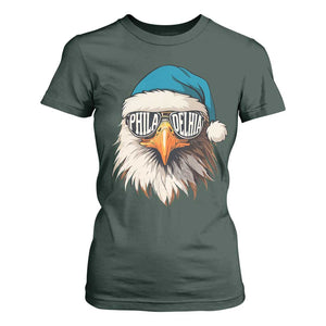 Christmas Philadelphia Fan T Shirt For Women Santa Eagles Sport Philly Fan Game Day TS11 Dark Forest Green Print Your Wear