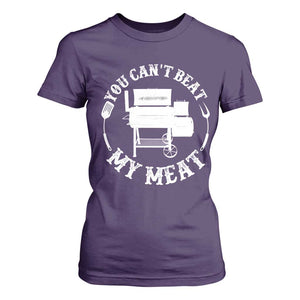 Funny You Can't Beat My Meat T Shirt For Women Vintage Grilling BBQ Chef TS11 Purple Print Your Wear