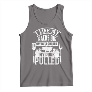 Funny BBQ Grilling I Like My Butt Rubbed And My Pork Pulled Tank Top Barbecue Father's Day TS11 Deep Heather Print Your Wear