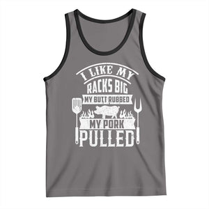 Funny BBQ Grilling I Like My Butt Rubbed And My Pork Pulled Tank Top Barbecue Father's Day TS11 Deep Heather Black Print Your Wear