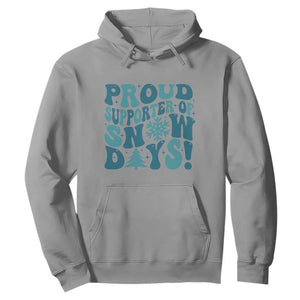 Funny Proud Supporter Of Snow Days Hoodie Teacher Winter Season Snowflake TS11 Sport Gray Print Your Wear