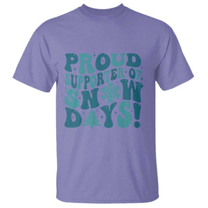 Funny Proud Supporter Of Snow Days T Shirt Teacher Winter Season Snowflake TS11 Violet Print Your Wear