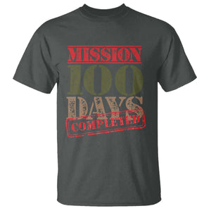Funny 100th Day Of School Warrior T Shirt Mission 100 Days Completed Sealed TS11 Dark Heather Print Your Wear