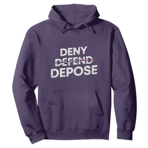Deny Defend Depose Hoodie Vintage Shooting Breaks Bullet Through TS11 Purple Print Your Wear