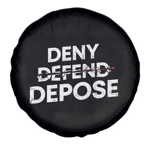 Deny Defend Depose Spare Tire Cover Vintage Shooting Breaks Bullet Through TS11 Print Your Wear