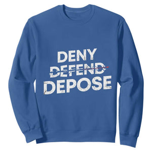 Deny Defend Depose Sweatshirt Vintage Shooting Breaks Bullet Through TS11 Royal Blue Print Your Wear