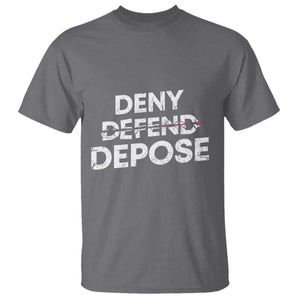 Deny Defend Depose T Shirt Vintage Shooting Breaks Bullet Through TS11 Charcoal Print Your Wear