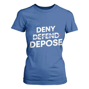 Deny Defend Depose T Shirt For Women Vintage Shooting Breaks Bullet Through TS11 Royal Blue Print Your Wear