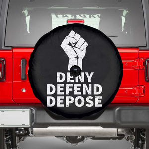 Deny Defend Depose Spare Tire Cover Vintage Hand Fist TS11 Black Print Your Wear