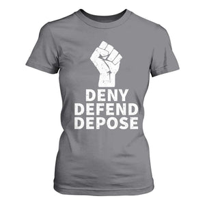 Deny Defend Depose T Shirt For Women Vintage Hand Fist TS11 Charcoal Print Your Wear
