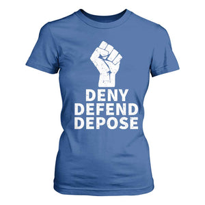 Deny Defend Depose T Shirt For Women Vintage Hand Fist TS11 Royal Blue Print Your Wear