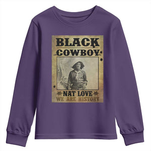Black Cowboy Nat Love Youth Sweatshirt Black History Month TS11 Purple Print Your Wear