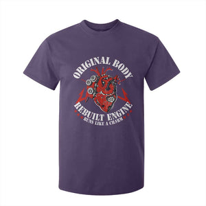 Funny Open Heart Surgery Recovery Survivor T Shirt For Kid Original Body Rebuilt Engine Runs Like A Charm TS11 Purple Print Your Wear