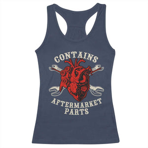 Funny Heart Surgery Racerback Tank Top Contains Aftermarket Parts TS11 Navy Print Your Wear