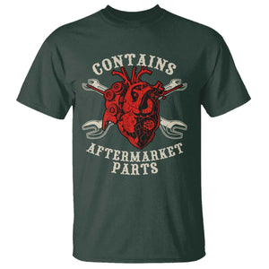 Funny Heart Surgery T Shirt Contains Aftermarket Parts TS11 Dark Forest Green Print Your Wear