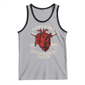 Funny Open Heart Surgery Recovery Survivor Tank Top Contains Aftermarket Parts TS11 Athletic Heather Black Print Your Wear