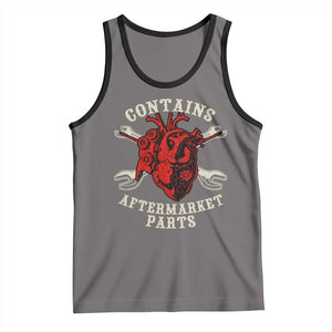 Funny Open Heart Surgery Recovery Survivor Tank Top Contains Aftermarket Parts TS11 Deep Heather Black Print Your Wear