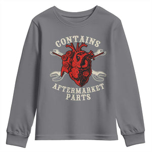 Funny Heart Surgery Youth Sweatshirt Contains Aftermarket Parts TS11 Charcoal Print Your Wear