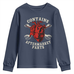 Funny Heart Surgery Youth Sweatshirt Contains Aftermarket Parts TS11 Navy Print Your Wear