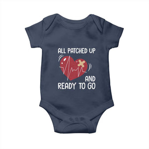 Funny Heart Surgery Recovery Survivor Baby Onesie All Patched Up And Ready To Go CHD Awareness TS11 Navy Print Your Wear