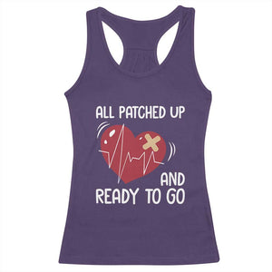 Funny Heart Surgery Recovery Survivor Racerback Tank Top All Patched Up And Ready To Go CHD Awareness TS11 Purple Print Your Wear