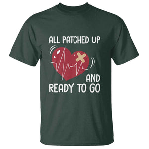 Funny Heart Surgery Recovery Survivor T Shirt All Patched Up And Ready To Go CHD Awareness TS11 Dark Forest Green Print Your Wear